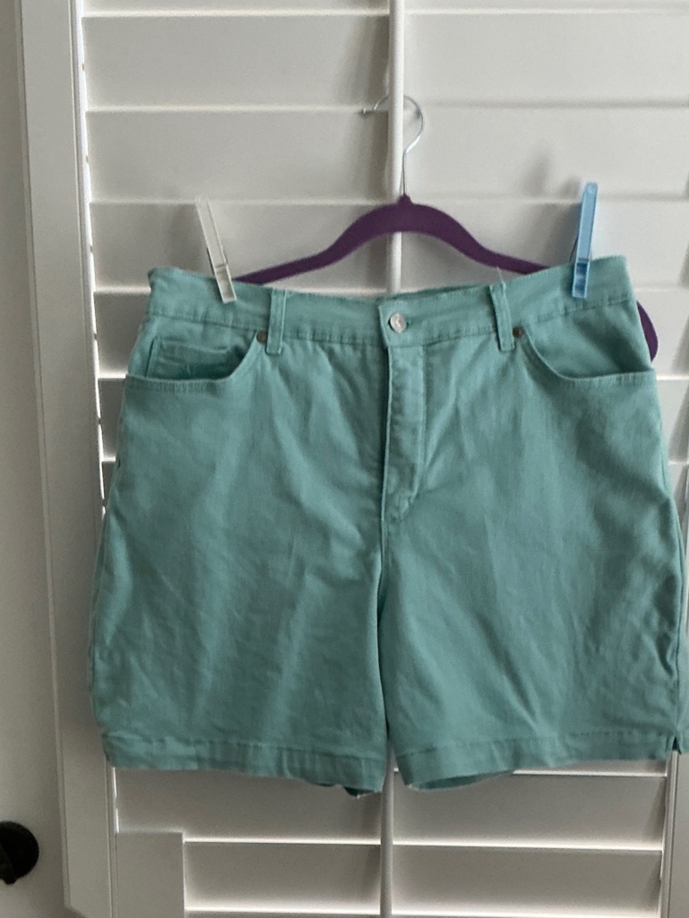 Gloria Vanderbilt Mint Green High-Waist Bermuda Shorts